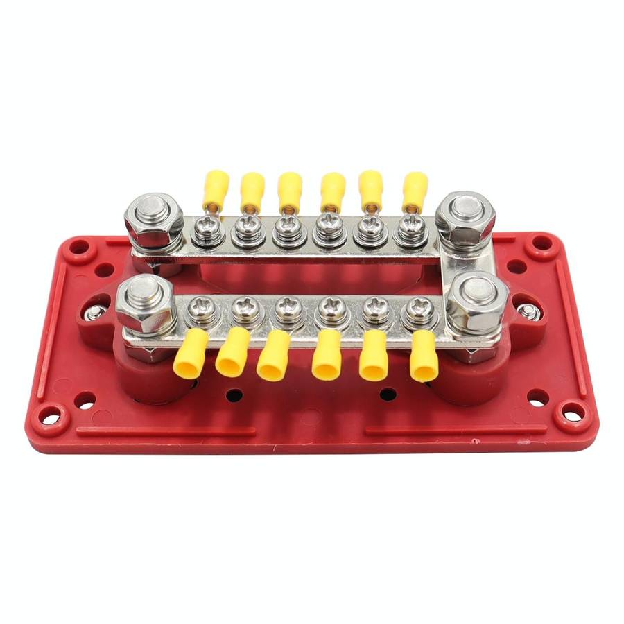 CP-3159 300A 12-48V RV Yacht Modified Double Row 12-way M6 Terminal Busbar with 12pcs Terminals