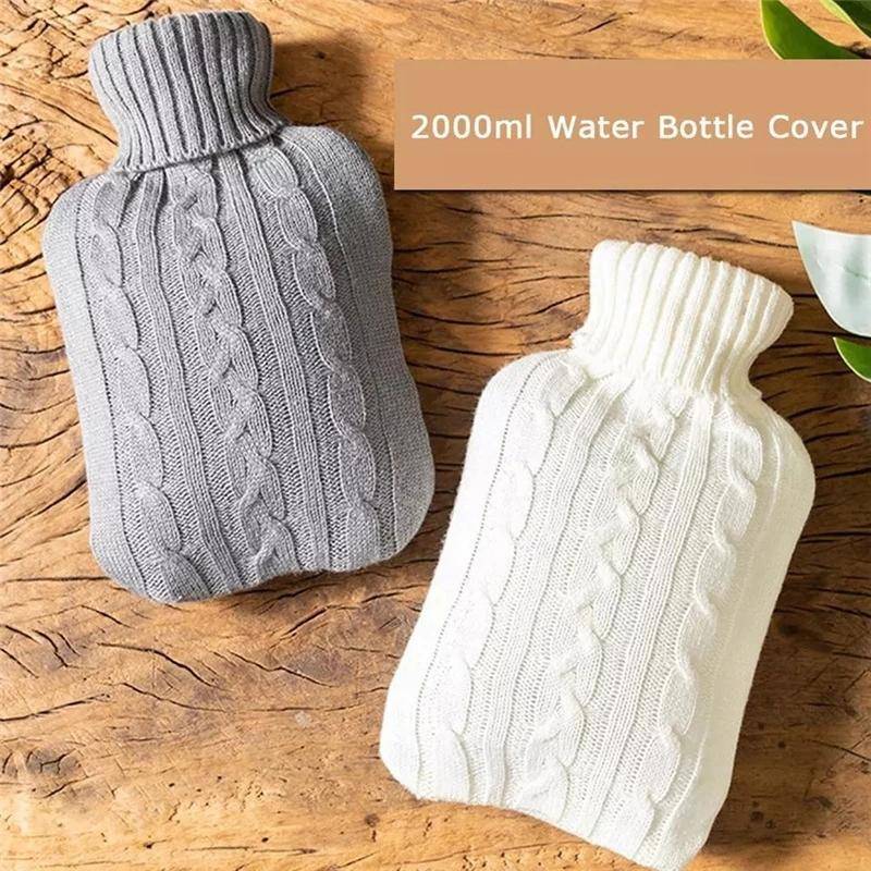Hot Water Bottle Solid Color Knitting Cover (Without Hot Water Bottle) Water-filled Hot Water Sof...