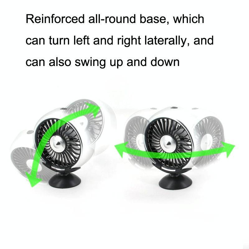 F102 Vehicle Dashboard Multi-function USB Colorful Lights Fan(Black)