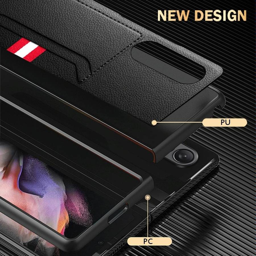 For Samsung Galaxy Z Fold4 Litchi Texture Soft Micorofiber Folding Phone Case(Brown)