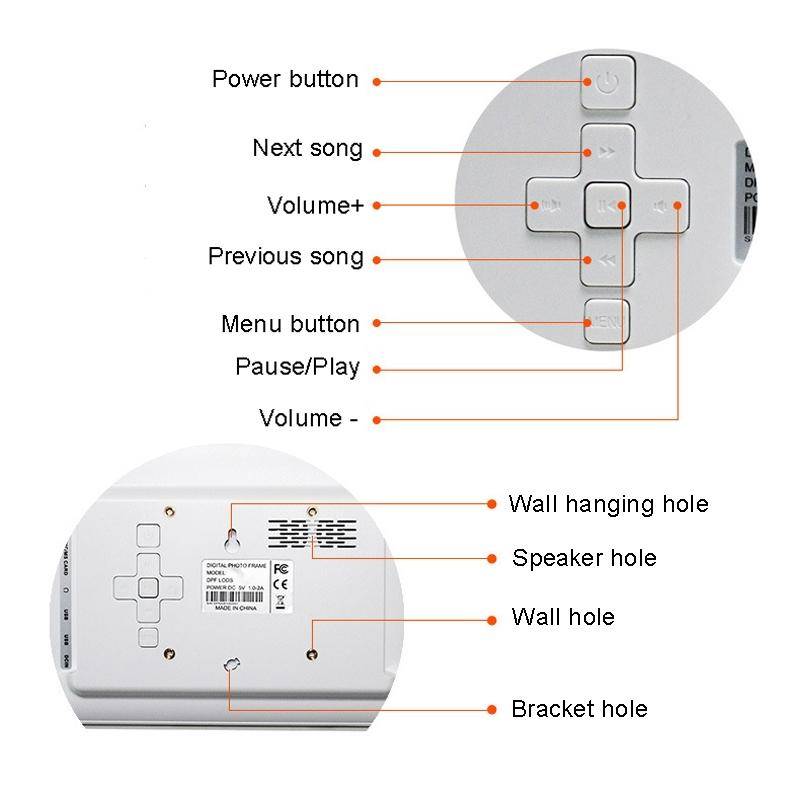 DPF-706 7 inch Digital Photo Frame LED Wall Mounted Advertising Machine, Plug:UK Plug(Black)