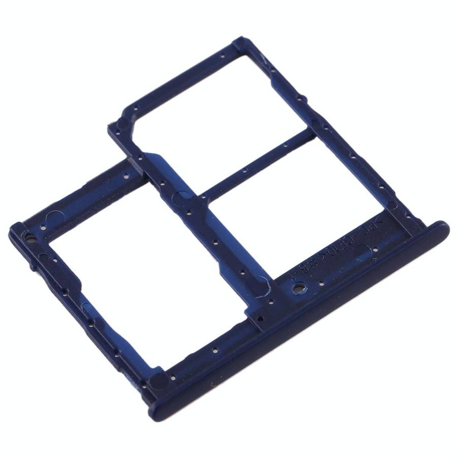 For Galaxy A40 SIM Card Tray + SIM Card Tray + Micro SD Card Tray (Dark Blue)