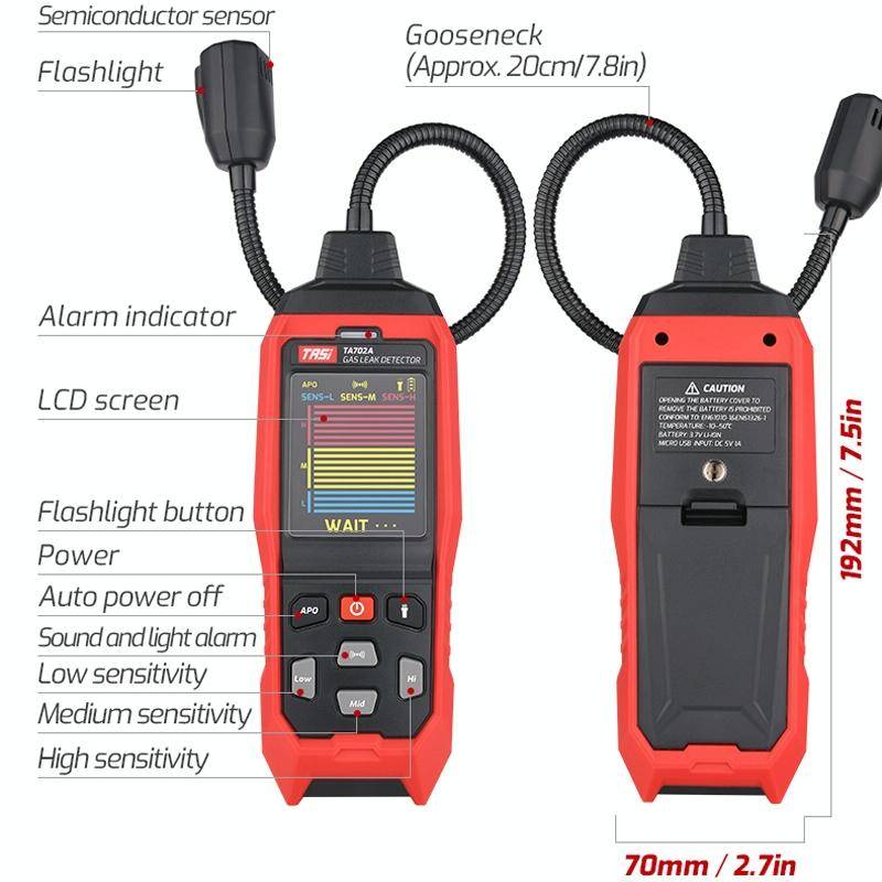 TASI TA702A Simulation Bar Display Cumbelo Gas Detector Portable Gas Testing Instrument Natural G...