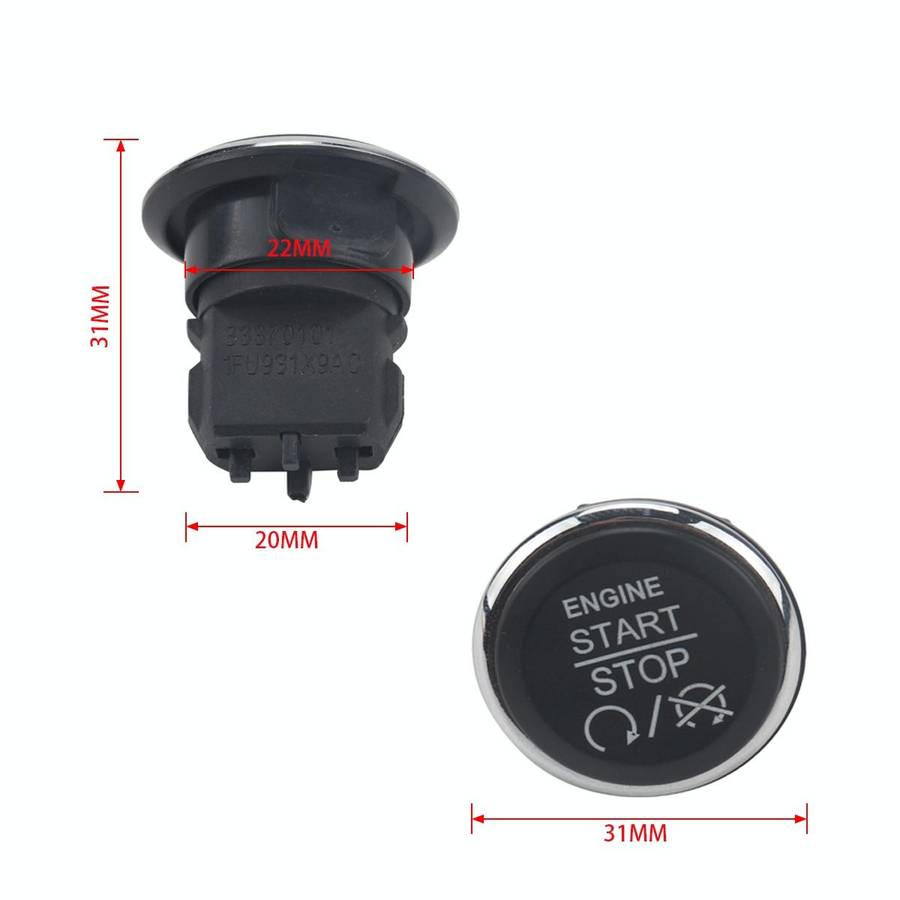 Car Push Bottom Start Switch + Tool Kits 1FU931X9AC for Jeep Grand Cherokee / Dodge