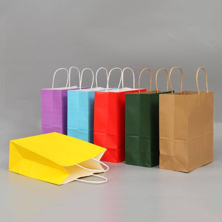 10 PCS Elegant Kraft Paper Bag With Handles for Wedding/Birthday Party/Jewelry/Clothes, Size:12x1...