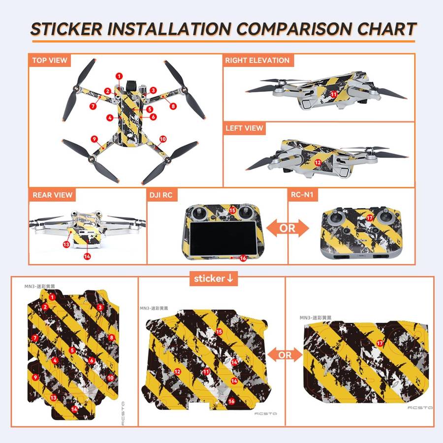 For DJI Mini 3 Pro Remote Control Body Sticker ,Spec: RC With Screen(Domineering Eagle)