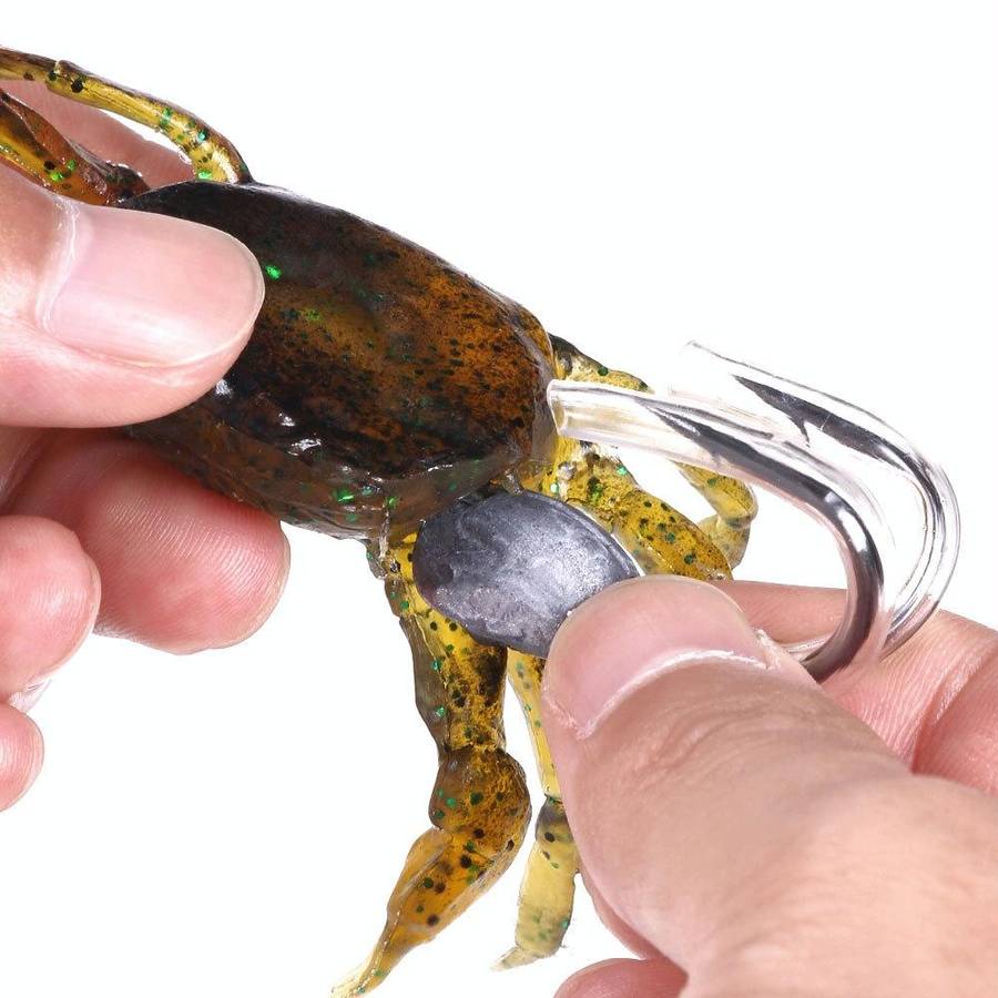 3 PCS HENGJIA SO068 Submerged Crab Hook Anti-hanging Bottom Ice Fishing Bait, Color: 10cm 30g Orange
