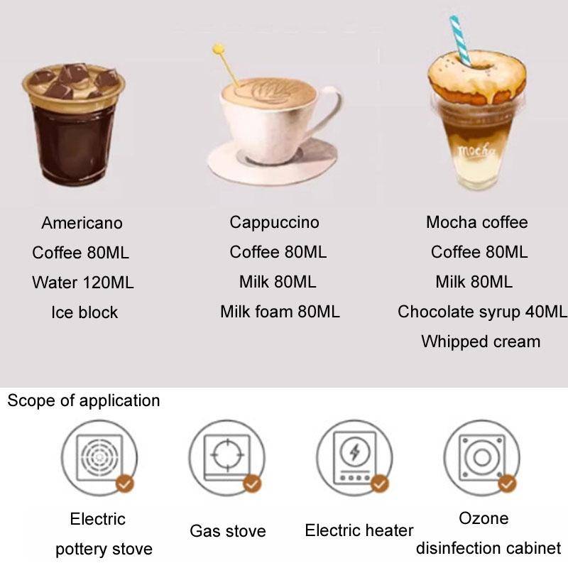 100ml Dual Valve Mocha Pot Espresso Machine Outdoor Coffee Brewing Pot Extraction Tool(Black)