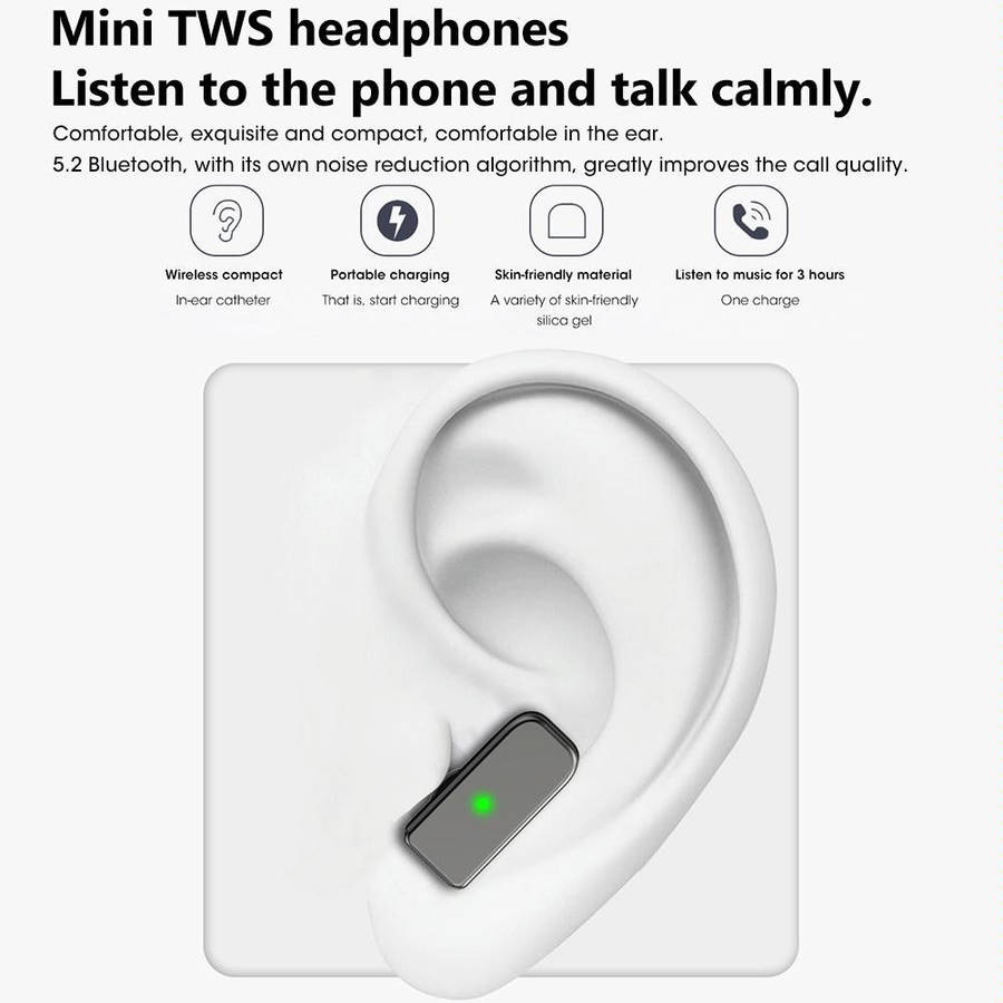 S6 TWS Earphone 1.91 inch Smart Bracelet Support Bluetooth Call / Health Monitoring(Black)