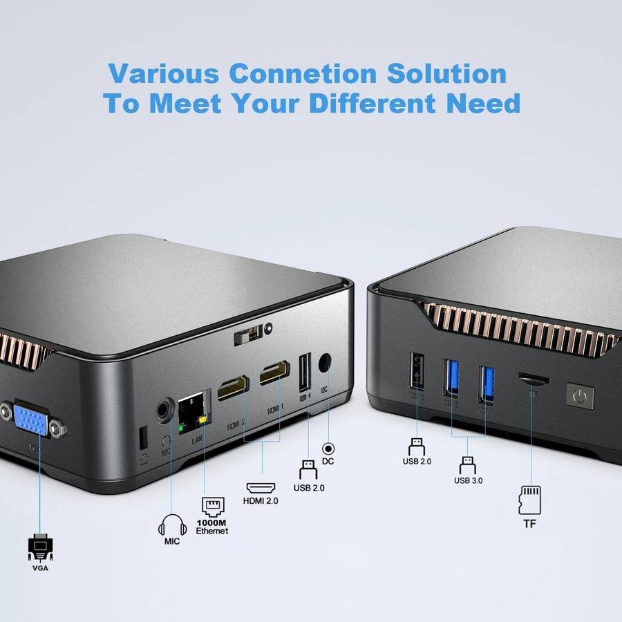 GK3V Pro Windows 11 Pro Mini PC, Intel Celeron N5105 CPU, Memory:8GB+128GB(US Plug)