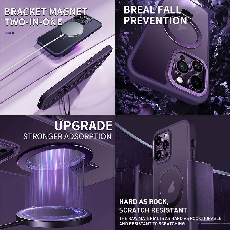 For iPhone 11 Pro Max Skin Feel MagSafe Magnetic Holder Phone Case(Matte White)