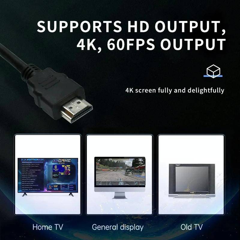 Y6 Handheld Game Console 2.4G HD 4K Wireless Portable Linux Video Game Stick, Style: 128G 10000+ ...