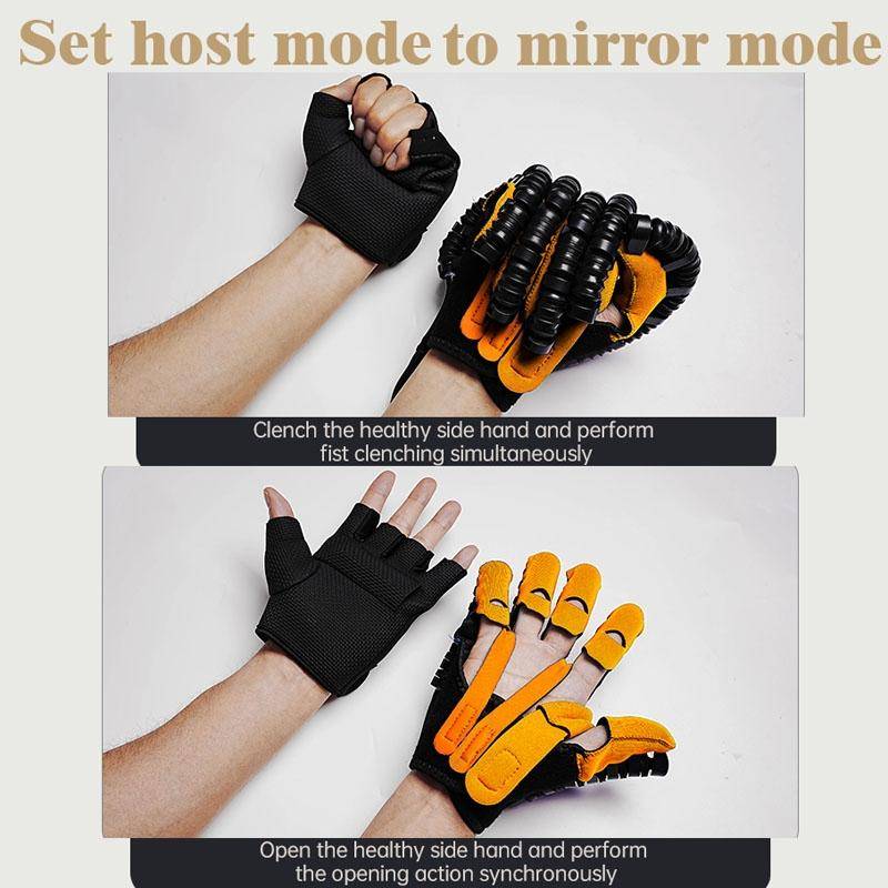 Intelligent Robotic Rehabilitation Glove Equipment, With UK Plug Adapter, Size: XL(Right Hand Brown)