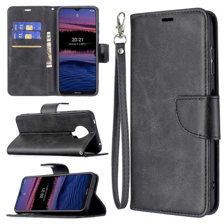 For Nokia G20 / G10 Retro Lambskin Texture Pure Color Horizontal Flip PU Leather Case with Holder...