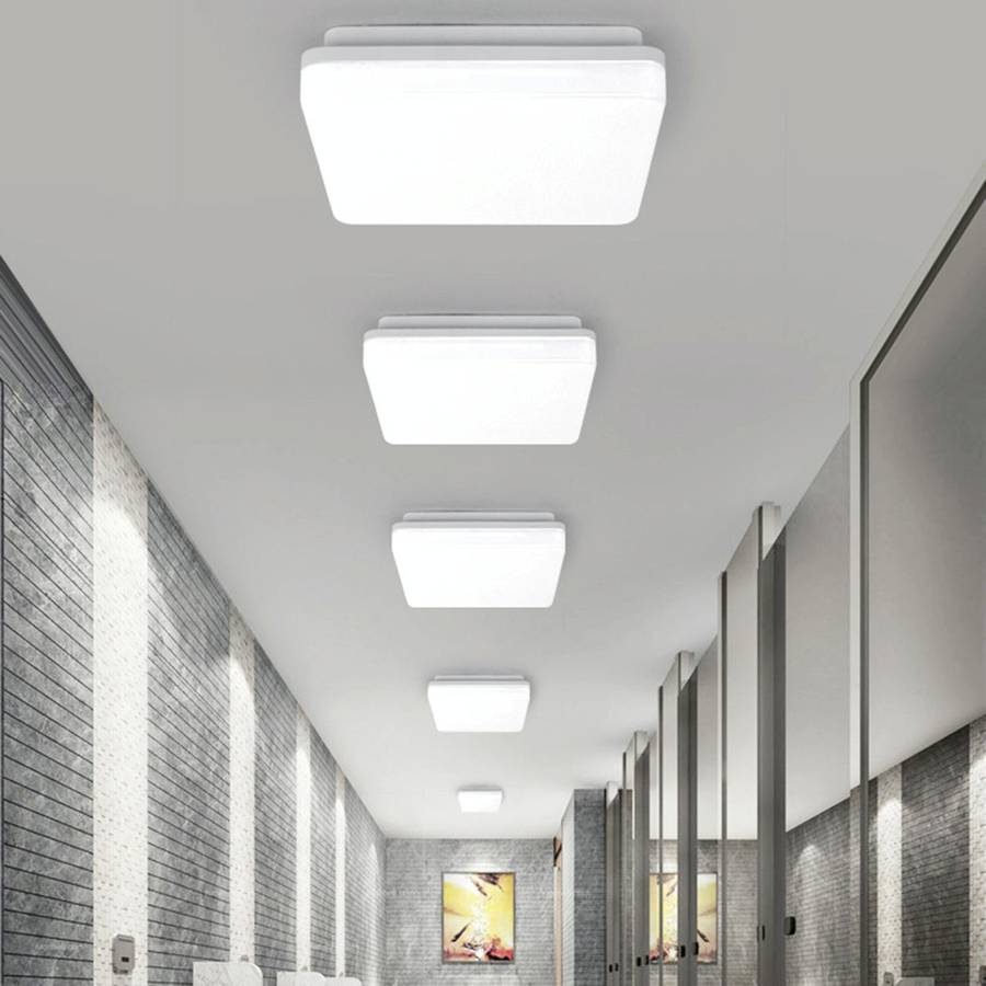 LED Ceiling Lamp Waterproof Moisture-Proof Dustproof Supply Light Bathroom Balcony Lamp, Power so...