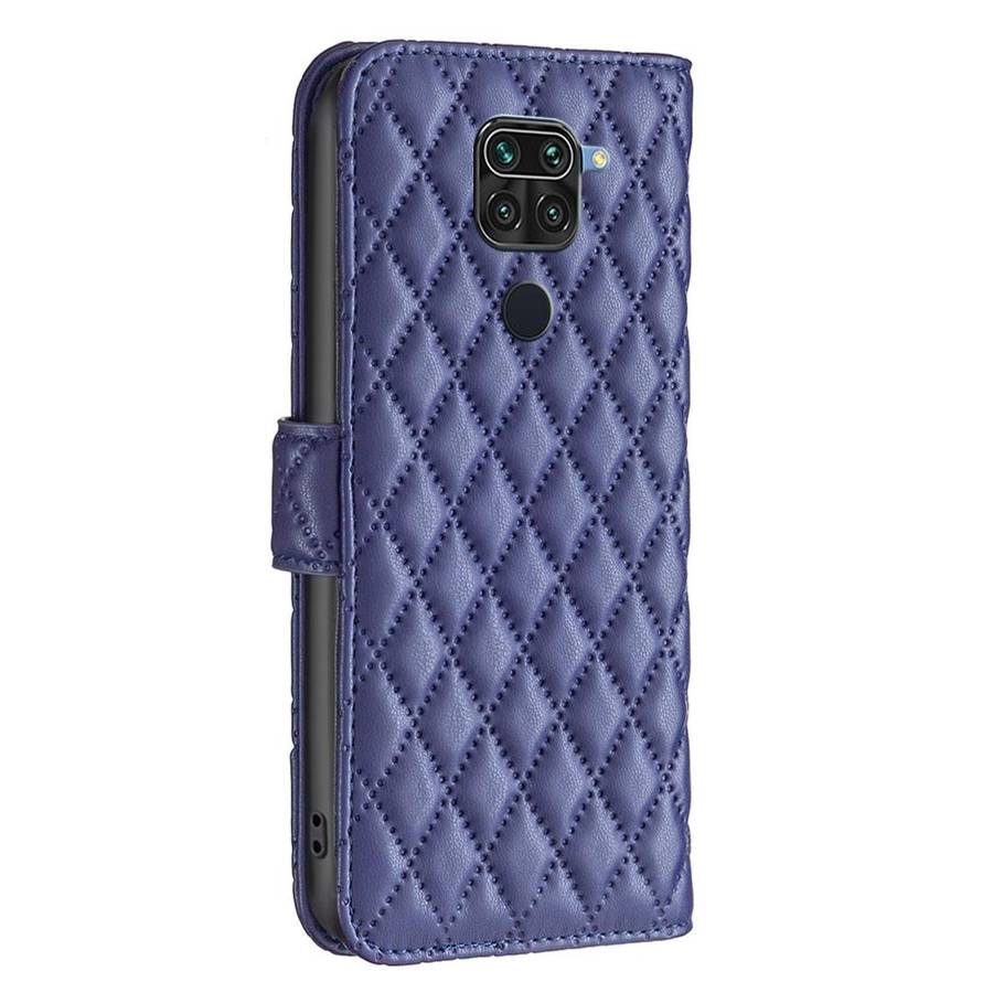 For Xiaomi Redmi Note 9 / 10X 4G Diamond Lattice Wallet Leather Flip Phone Case(Blue)