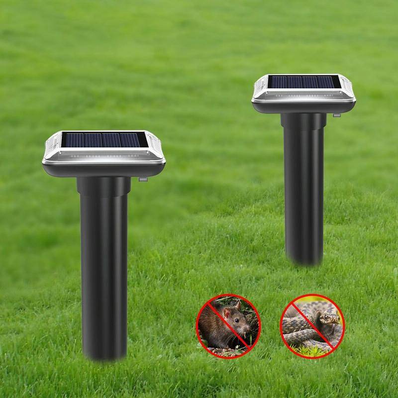 SJZ038 Outdoor Waterproof Solar Ultrasonic Rat Repeller Ultrasonic Animal Repeller, Color: Black