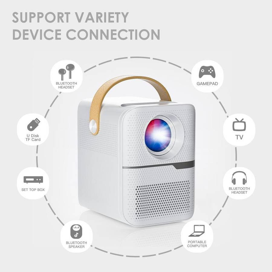 P10 1080P Android 10.0 Smart Portable LCD Mini Projector, Plug Type:UK Plug