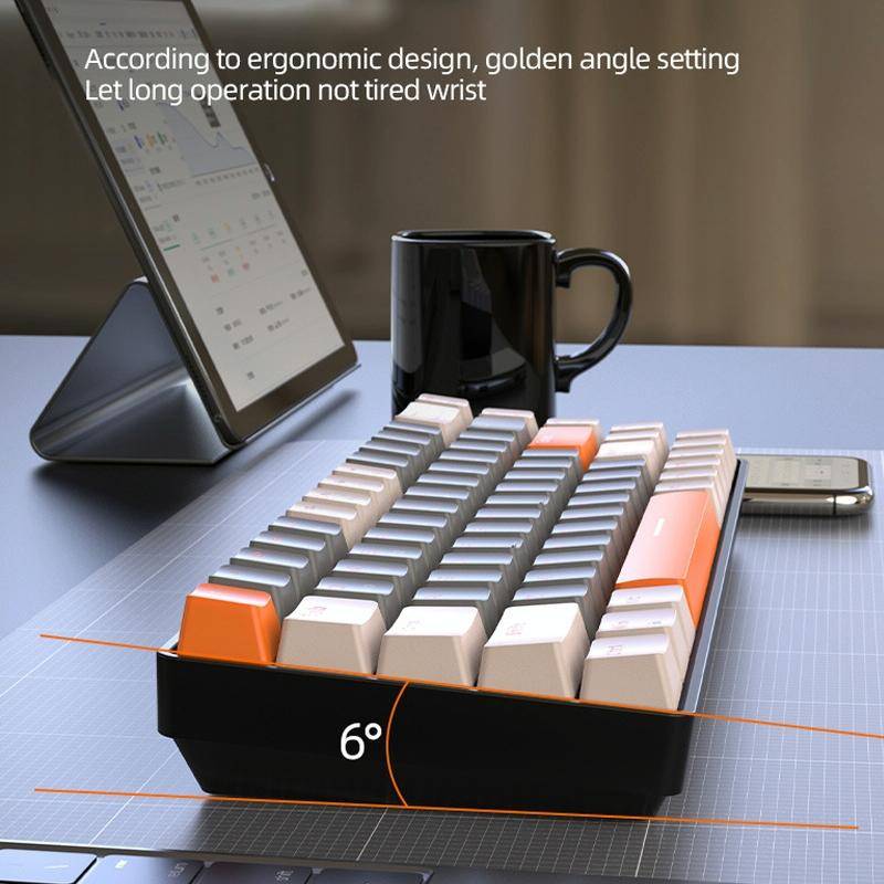ZIYOU LANG K68 68 Keys Bluetooth Wireless Dual Model Mechanical Keyboard, Style: Red Shaft Versio...