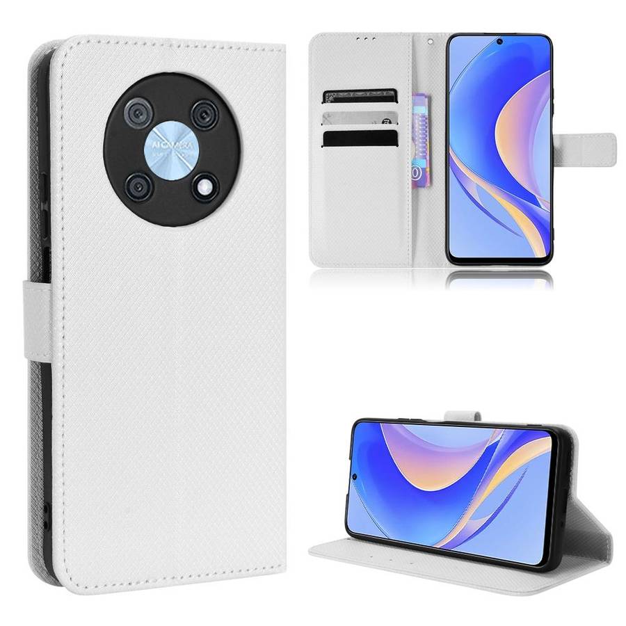 For Huawei nova Y90 Diamond Texture Leather Phone Case(White)