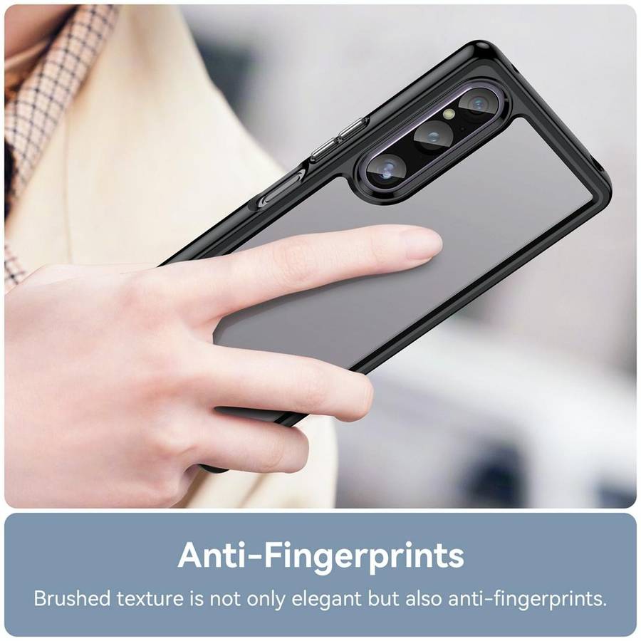 For Sony Xperia 1 V Colorful Series Acrylic + TPU Phone Case(Black)
