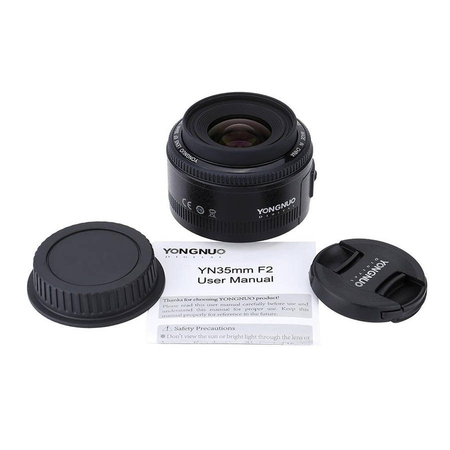 YONGNUO YN35MM F2N 1:2 AF/MF Wide-Angle Fixed/Prime Auto Focus Lens for Nikon DSLR Cameras(Black)