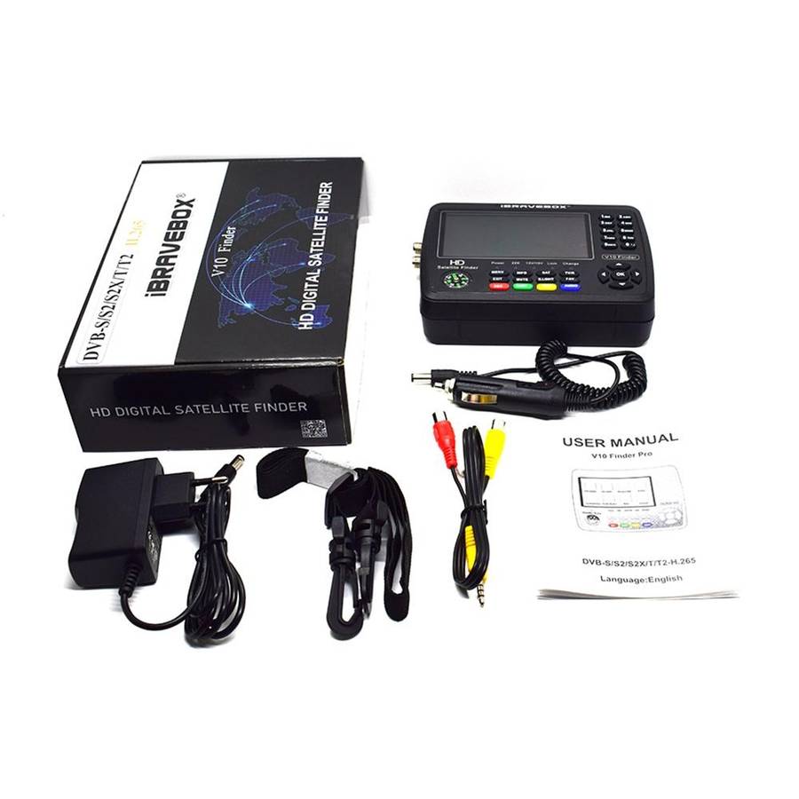 iBRAVEBOX V10 Finder Pro 4.3 inch Display Digital Satellite Meter Signal Finder, Support DVB-S/S2...