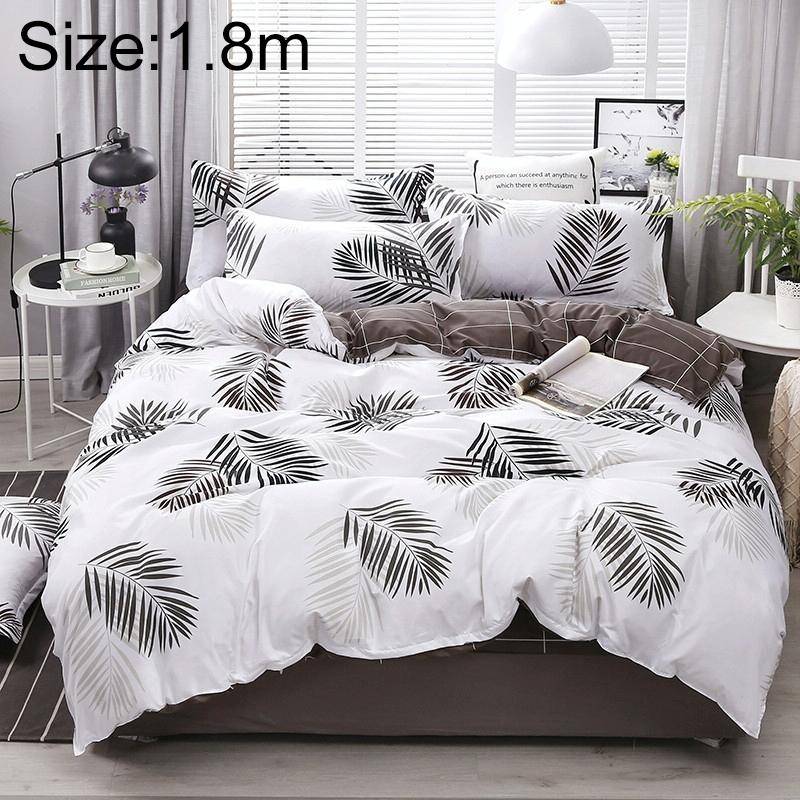 4 PCS/Set Bedding Set Happy Family Pattern Duvet Cover Flat Sheet Pillowcase Set, Size:1.8M(Maple...