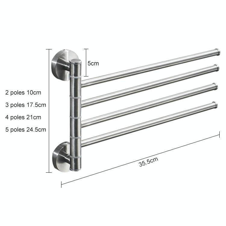 Stainless Steel Towel Bar Rotating Towel Rack Bathroom Kitchen Wall-mounted Towel Polished Rack H...