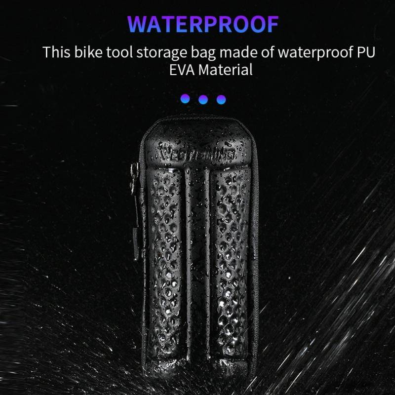 WEST BIKING 1.2L Bicycle EVA Hard Shell Water Bottle Bag With Bottle Cage(Rack+A Black Bag)