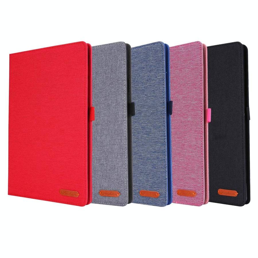 For Samsung Galaxy Tab S6 Lite Horizontal Flip TPU + Fabric PU Leather Protective Case with Name ...