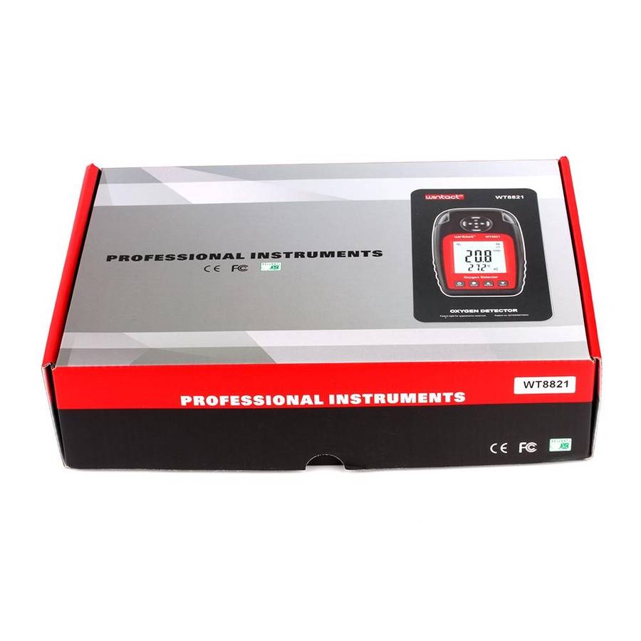 WINTACT WT8821 Oxygen Detector Independent Oxygen Gas Sensor Warning-up High Sensitive Poisoning ...