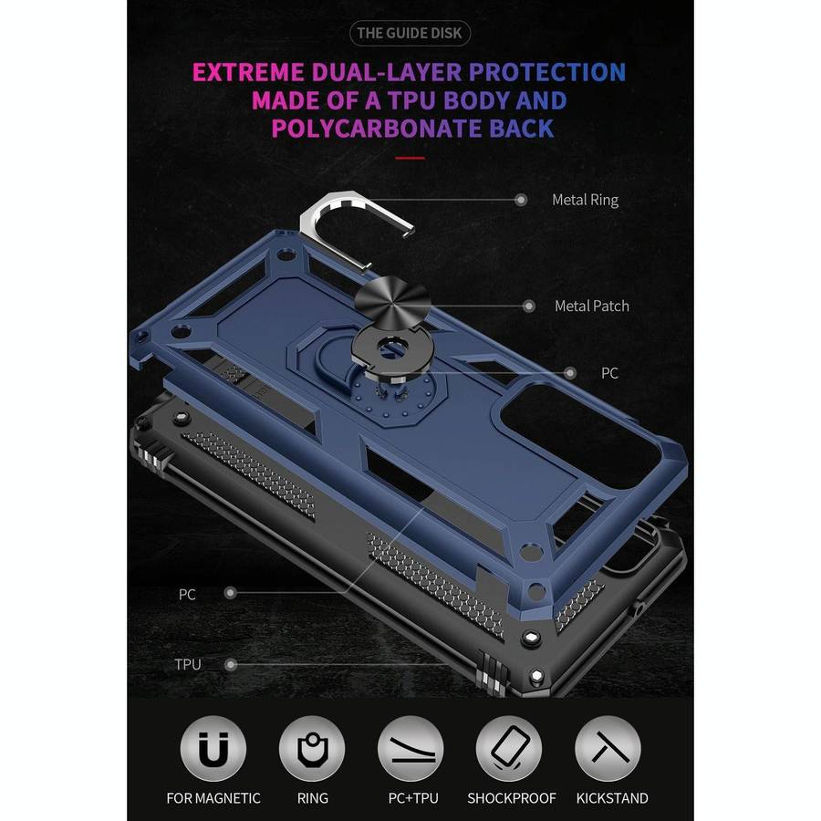 For Huawei P Smart 2021 Shockproof TPU + PC Protective Case with 360 Degree Rotating Holder(Blue)