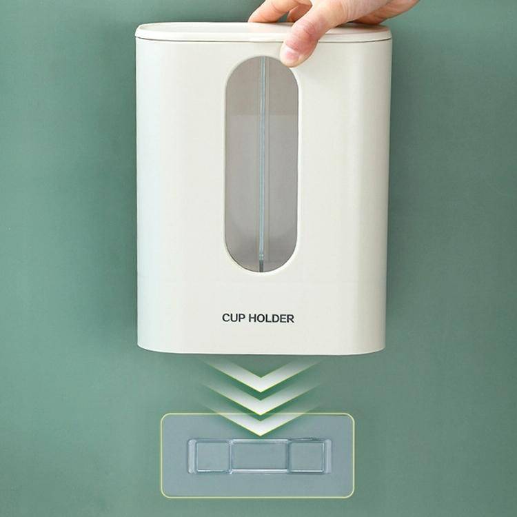 Household Punch-free Wall-mounted Disposable Paper Cup Taker Automatic Water Cup Holder Dispenser...