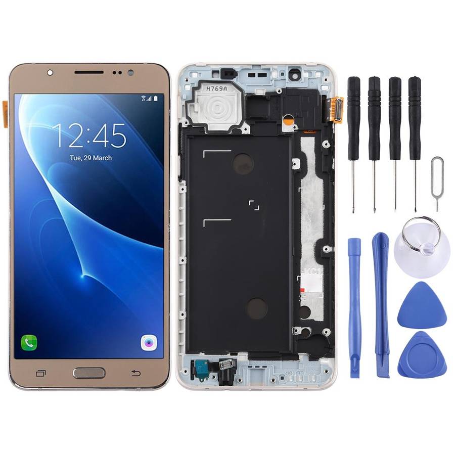 TFT LCD Screen for Galaxy J7 (2016) / J710F Digitizer Full Assembly with Frame (Gold)