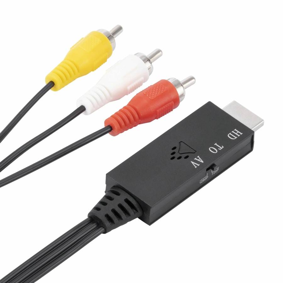 HDMI to AV 1080P HD Converter, Length: 1m(Black)