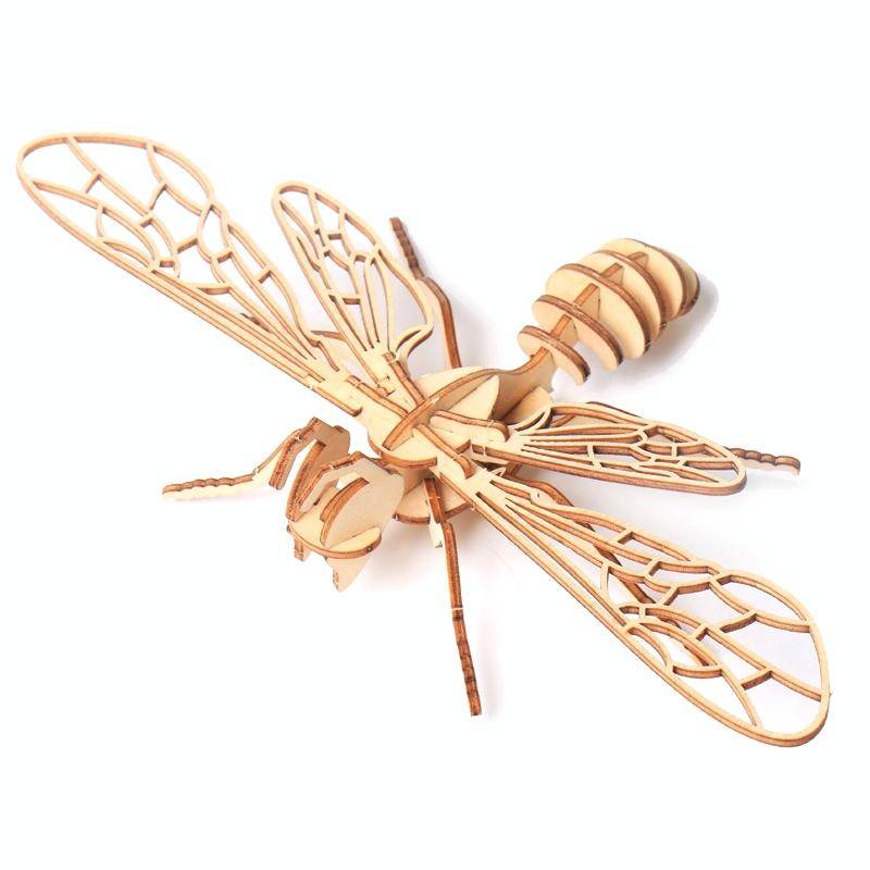 5 PCS MQY005 Children Educational Early Education DIY Hand-Assembled 3D Animal Model Puzzle Toy(Bee)