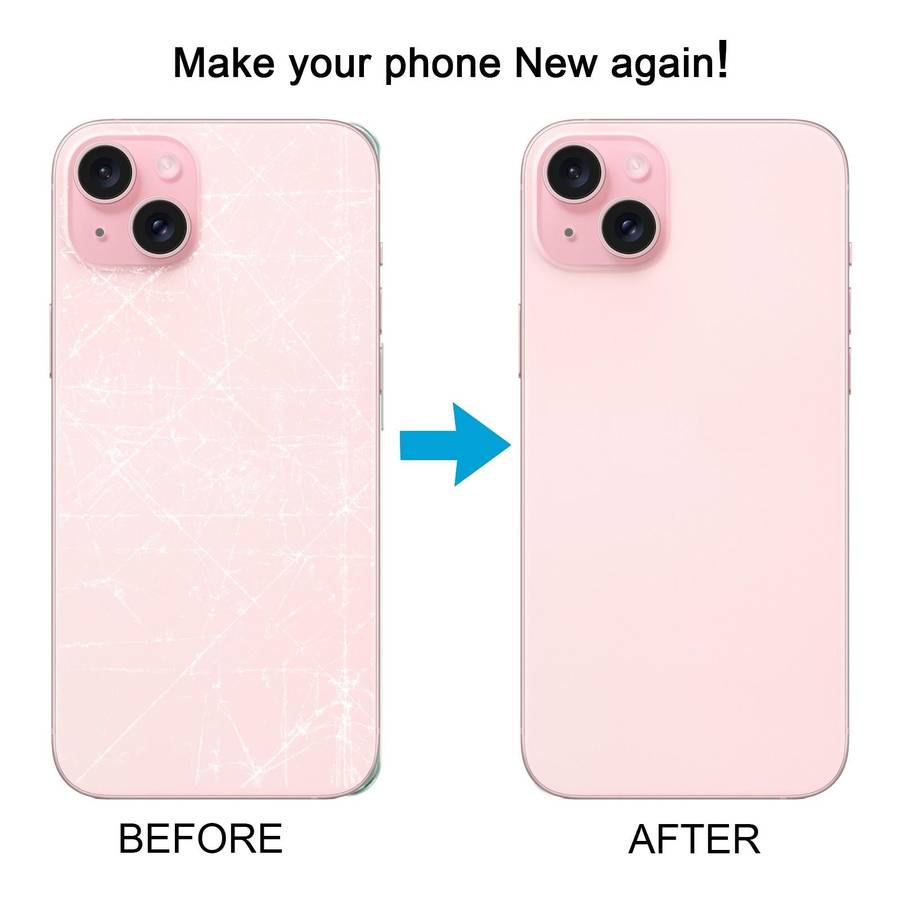 For iPhone 15 Glass Battery Back Cover(Pink)