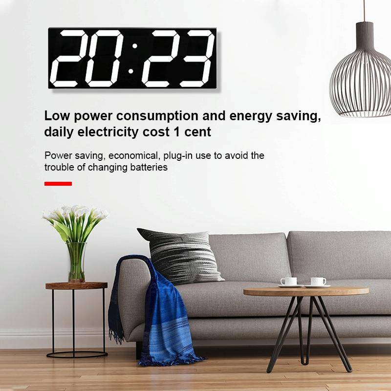 LED Digital Clock Living Room Wall Clock Creative WIFI Clock US Plug, Style:4 Bit WIFI, Color:Hol...