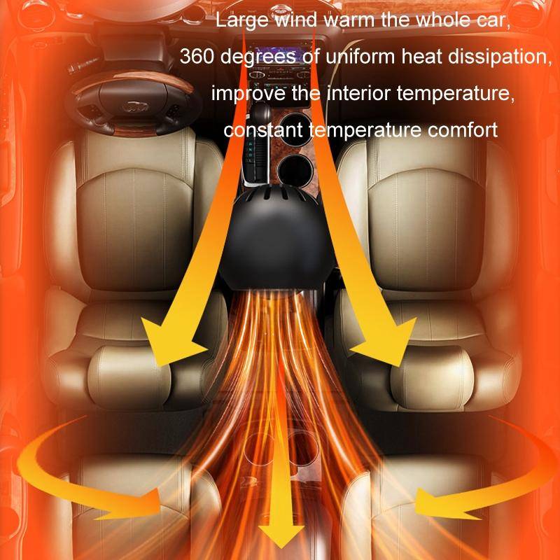 12V Winter Car-mounted Fast-heating Air Heater Window Glass Defogging Heater(Black)