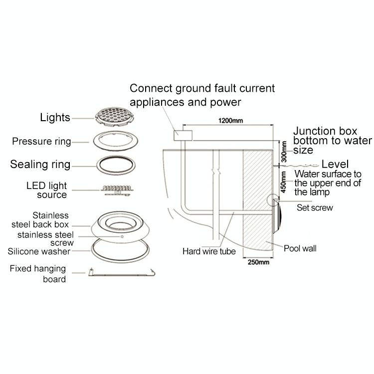 Swimming Pool ABS Wall Lamp LED Underwater Light, Power:9W(White)