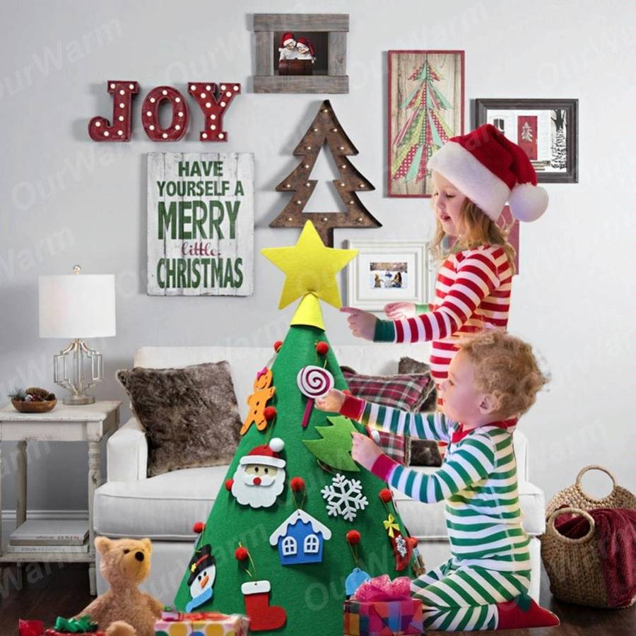 3D DIY Felt Toddler Christmas Tree New Year Kids Gifts Toys Artificial Tree Xmas Home Decoration ...