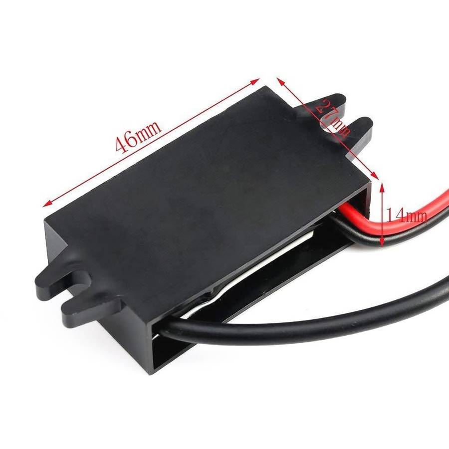 12V to 5V 3A Car Power Converter DC Module Voltage Regulator, Style:2 in 1 Dual USB Female