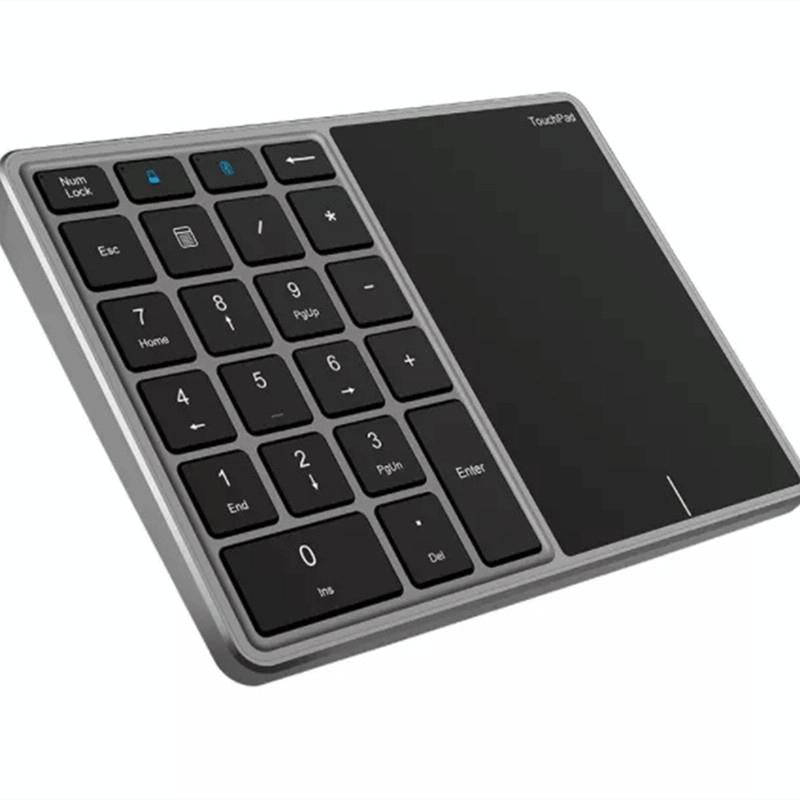 BT-14 Wireless Dual-modes 22 Keys Numeric Type-C Touch Pad Rechargeable Digital Keyboard