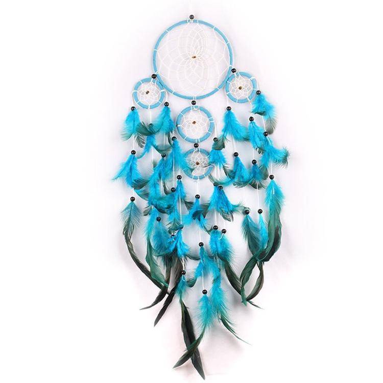 Creative Hand-Woven Crafts Dream Catcher Home Car Wall Hanging Decoration(Blue Black)