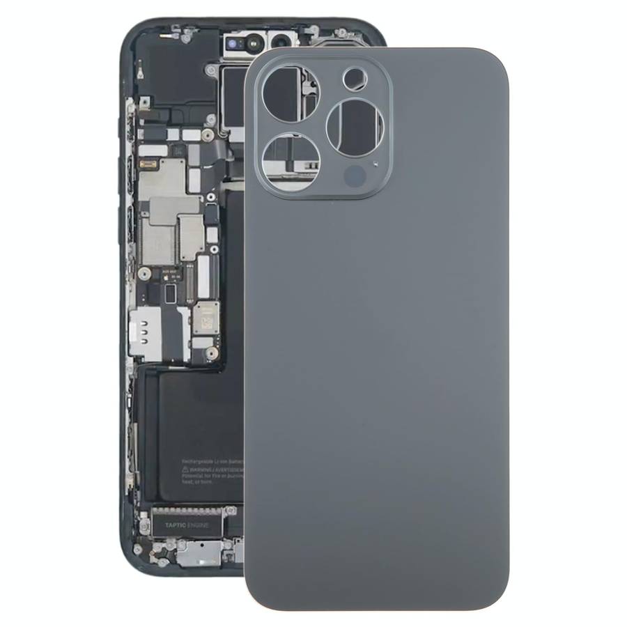 For iPhone 15 Pro Glass Battery Back Cover(Black)