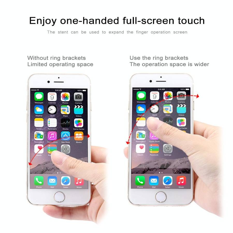 100 PCS Universal Finger Ring Mobile Phone Holder Stand(Silver)