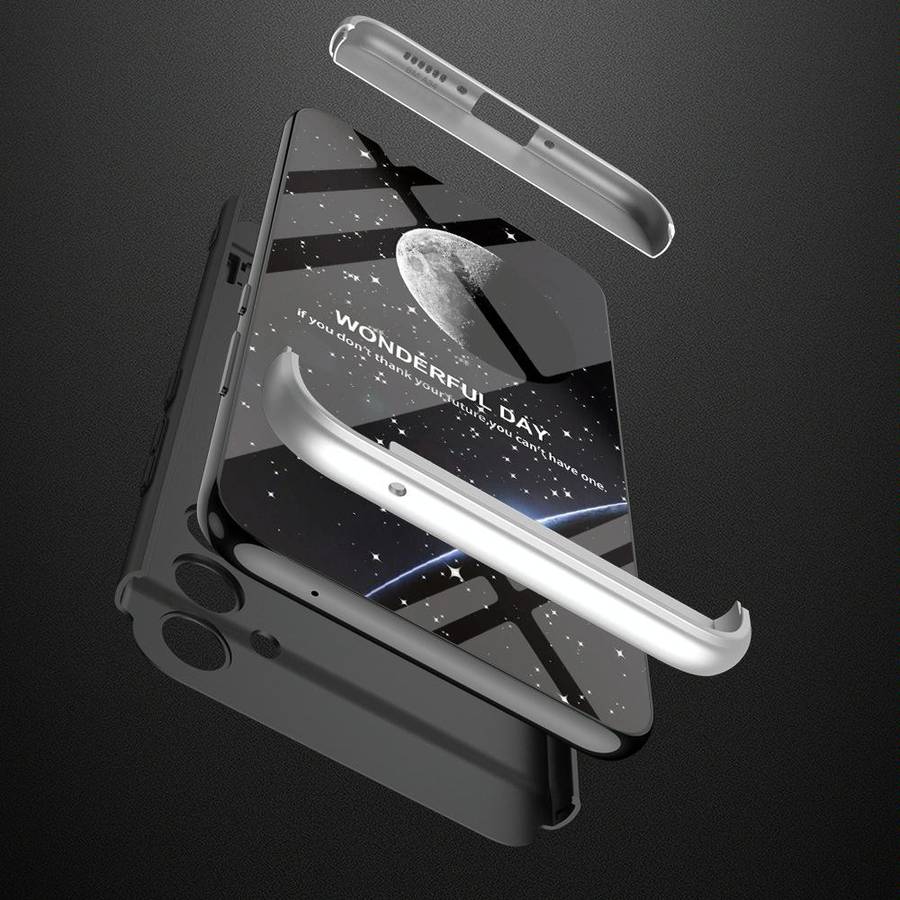 For Samsung Galaxy A34 5G GKK Three Stage Splicing Full Coverage PC Phone Case(Black Silver)