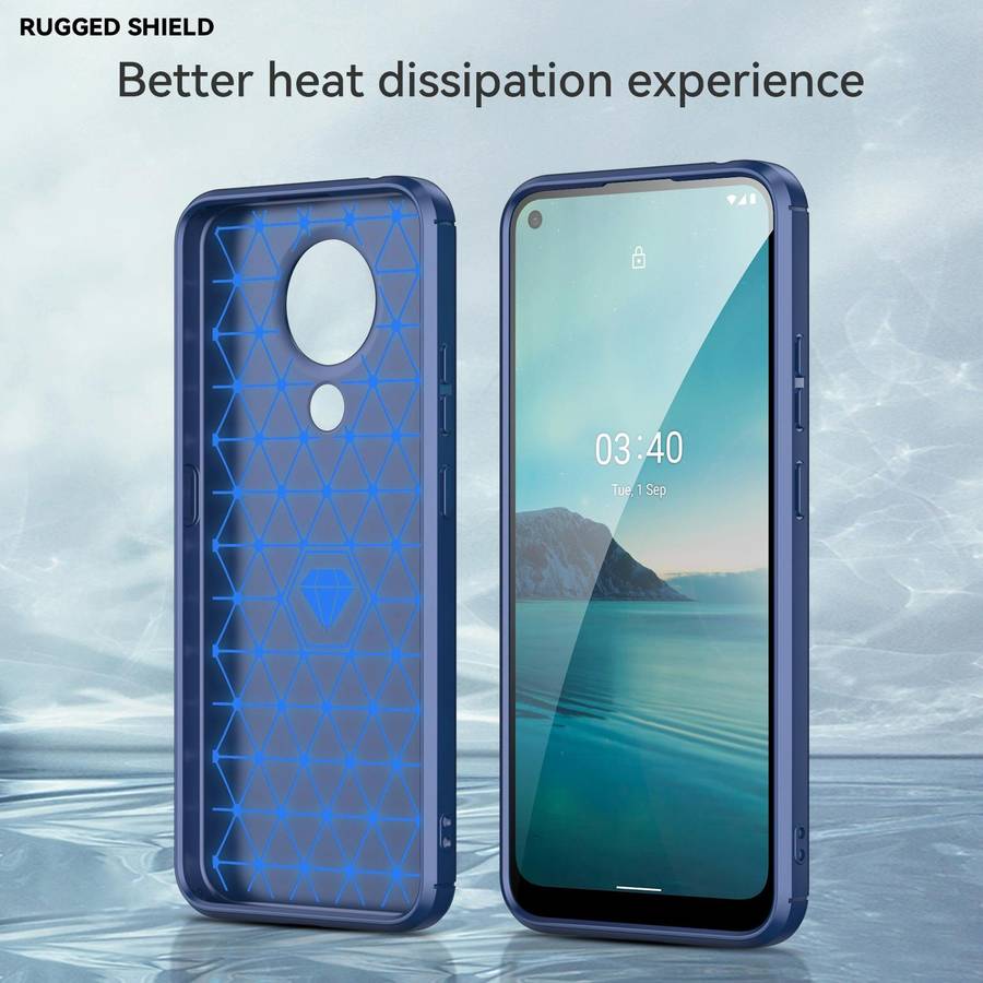 For Nokia 3.4 Brushed Texture Carbon Fiber TPU Phone Case(Blue)