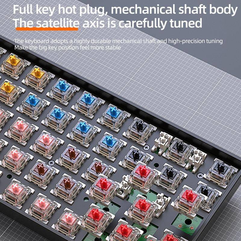 ZIYOU LANG K68 68 Keys Bluetooth Wireless Dual Model Mechanical Keyboard, Style: Red Shaft Versio...